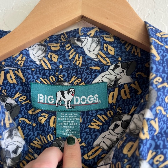 Vintage Big Dogs Who’s Your Daddy Button Down Short Sleeve - Picture 4 of 5